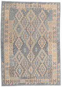 177X256 Tapis Kilim Afghan Old Style D'orient Gris/Beige (Laine, Afghanistan) Carpetvista