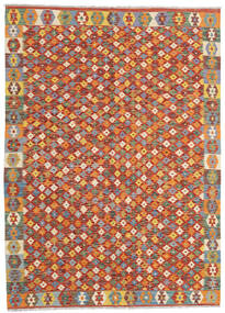 168X236 Tappeto Kilim Afghan Old Style Orientale Arancione/Rosso (Lana, Afghanistan) Carpetvista