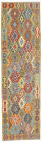  Kilim Afghan Old Style Rug 87X312 Wool Grey/Orange Small Carpetvista