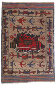  Oriental Kilim Golbarjasta Rug 90X145 Brown/Dark Pink Wool, Afghanistan Carpetvista