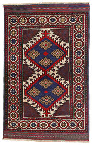 絨毯 キリム ゴルバリヤスタ 90X130 ダークピンク/ダークレッド (ウール, アフガニスタン)