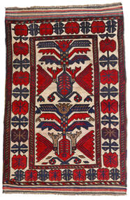 100X140 絨毯 オリエンタル キリム ゴルバリヤスタ レッド/ダークパープル (ウール, アフガニスタン) Carpetvista