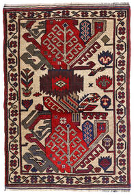絨毯 キリム ゴルバリヤスタ 92X137 ベージュ/ダークレッド (ウール, アフガニスタン)