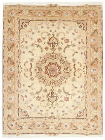  Persischer Täbriz 50 Raj Teppich 153X208 Beige/Weiß (Wolle, Persien/Iran)