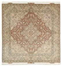  Persian Tabriz 50 Raj Rug 203X208 Square Beige/Orange (Wool, Persia/Iran)