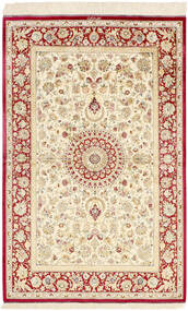  Persischer Ghom Seide Teppich 98X155 Beige/Rot (Seide, Persien/Iran)
