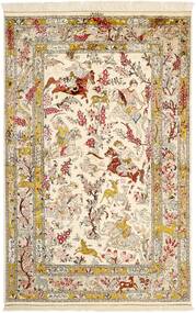  Oriental Qum Silk Rug 131X203 Beige/Brown Silk, Persia/Iran
