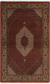 Alfombra Oriental Bidjar Con Seda 115X188 Negro/Rojo Oscuro ( Persia/Irán)