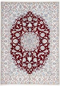  142X206 Nain Fine 9La Rug White/Dark Red Persia/Iran