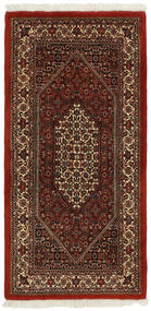 Bidjar Takab/Bukan Teppich 72X147 Schwarz/Dunkelrot Wolle, Persien/Iran