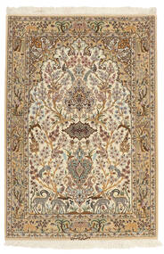  Persischer Isfahan Seidenkette Teppich 103X153 Beige/Orange ( Persien/Iran)