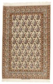  Isfahan Fio De Seda Tapete 111X166 Persa Lã Castanho/Bege Pequeno
