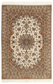  Perzsa Isfahan Selyemfonal Szőnyeg 110X160 Barna/Bézs
