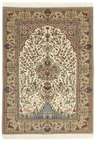  Isfahan Selyemfonal Szőnyeg 130X190 Perzsa Bézs/Barna Kicsi