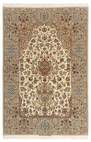  Persischer Isfahan Seidenkette Teppich 130X200 Beige/Orange