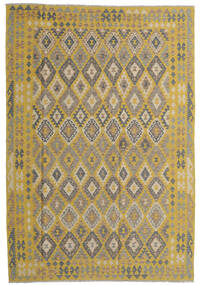 Kilim Afghan Old Style Rug 206X305 Yellow/Beige Wool, Afghanistan Carpetvista