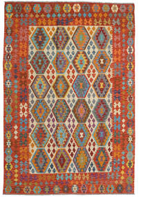 Tapis D'orient Kilim Afghan Old Style 208X309 Rouge/Beige (Laine, Afghanistan)