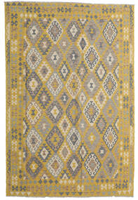 Tapete Kilim Afegão Old Style 198X304 Cinzento/Bege (Lã, Afeganistão)