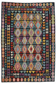 絨毯 オリエンタル キリム アフガン オールド スタイル 207X295 ダークグレー/グレー (ウール, アフガニスタン)