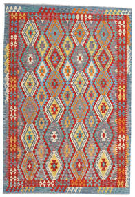 絨毯 キリム アフガン オールド スタイル 199X293 レッド/ブルー (ウール, アフガニスタン)