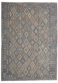 Tapis D'orient Kilim Afghan Old Style 249X348 Gris/Beige (Laine, Afghanistan)