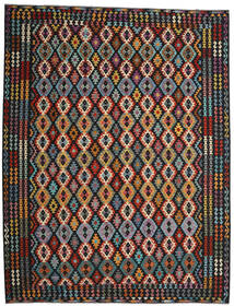 305X404 Tapis Kilim Afghan Old Style D'orient Gris Foncé/Marron Grand (Laine, Afghanistan) Carpetvista