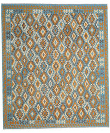 Kelim Afghan Old Style Matot Matto 260X310 Harmaa/Sininen Isot Villa, Afganistan Carpetvista