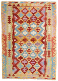  Orientalisk Kelim Afghan Old Style Matta 129X181 Beige/Orange Ull, Afghanistan Carpetvista
