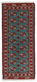 83X192 絨毯 トルクメン オリエンタル 廊下 カーペット ダークレッド/ダークターコイズ (ウール, ペルシャ/イラン) Carpetvista