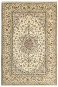 206X307 絨毯 イスファハン 絹の縦糸 オリエンタル ベージュ/オレンジ (ペルシャ/イラン)