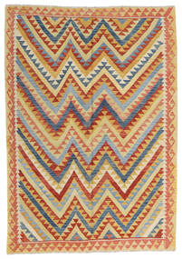 絨毯 オリエンタル キリム アフガン オールド スタイル 180X258 ベージュ/オレンジ (ウール, アフガニスタン)