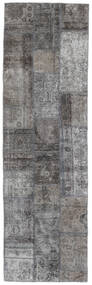  Patchwork - Persien/Iran 75X251 Persa Tapete Lã Cinzento/Cinza Escuro Pequeno Carpetvista