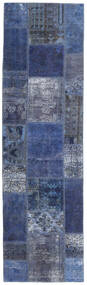 Tapete Patchwork - Persien/Iran 73X253 Passadeira Azul/Azul Escuro (Lã, Pérsia/Irão)