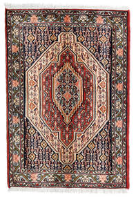  Persian Senneh Rug 68X100 Red/Dark Red Carpetvista