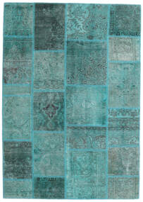 絨毯 Patchwork - Persien/Iran 140X200 ターコイズ/ダークターコイズ (ウール, ペルシャ/イラン)