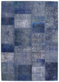140X198 Patchwork - Persien/Iran Vloerkleed Modern Blauw/Donkerblauw (Wol, Perzië/Iran) Carpetvista