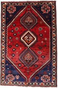  Oosters Shiraz Vloerkleed 160X242 Rood/Donker Roze Wol, Perzië/Iran Carpetvista