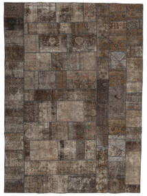  Persischer Patchwork Teppich 252X352 Braun/Schwarz Großer (Wolle, Persien/Iran)