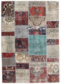 141X202 Tapete Patchwork - Persien/Iran Moderno Cinzento/Vermelho (Lã, Pérsia/Irão) Carpetvista