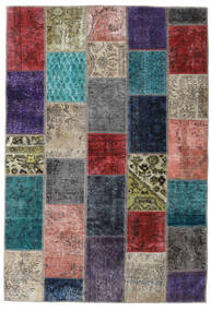 135X198 Patchwork - Persien/Iran Teppich Moderner Dunkelgrau/Grau (Wolle, Persien/Iran) Carpetvista