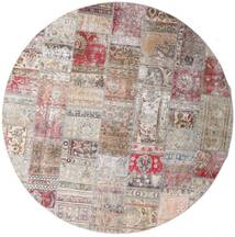 絨毯 Patchwork - Persien/Iran Ø 250 ラウンド ベージュ/ライトグレー 大きな (ウール, ペルシャ/イラン)