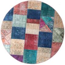 絨毯 Patchwork - Persien/Iran Ø 200 ラウンド ダークブルー/レッド (ウール, ペルシャ/イラン)