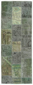  Patchwork - Persien/Iran 76X201 Persa Tapete Lã Verde/Cinzento Pequeno Carpetvista