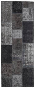 77X202 絨毯 Patchwork - Persien/Iran モダン 廊下 カーペット ダークグレー/グレー (ウール, ペルシャ/イラン) Carpetvista