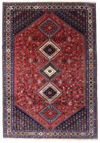  Orientalsk Yalameh Teppe 203X294 Rød/Mørk Rosa Ull, Persia/Iran Carpetvista
