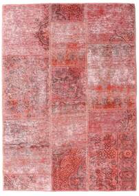 Patchwork Rug 107X151 Red/Light Pink Wool, Persia/Iran Carpetvista