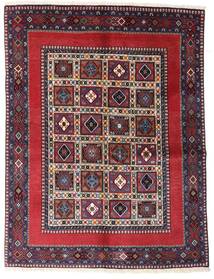 絨毯 ヤラメー 146X196 ダークピンク/レッド (ウール, ペルシャ/イラン)