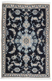 絨毯 ナイン 89X134 ブラック/グレー (ウール, ペルシャ/イラン)