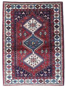  Persian Yalameh Rug 105X141 Dark Purple/Red Carpetvista
