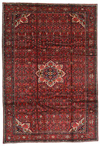 212X305 Hosseinabad Matta Orientalisk Röd/Mörkröd (Ull, Persien/Iran) Carpetvista